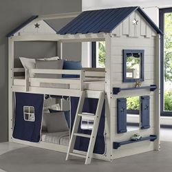 New Twin Twin Star Gaze Tent Bunk Bed (We Deliver)