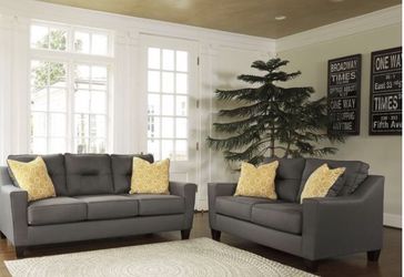 Brand New Grey High-Quality Couch and Loveseat with Durable Fabric! More sectionals on sale this week!