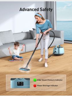 Steam Cleaner, Steamer with 21 Accessories , 5 Mins Heating with 1.5L Tank, Heavy Duty Steam Cleaner Carpet and Upholstery, Floors, Tiles, Car, NEW