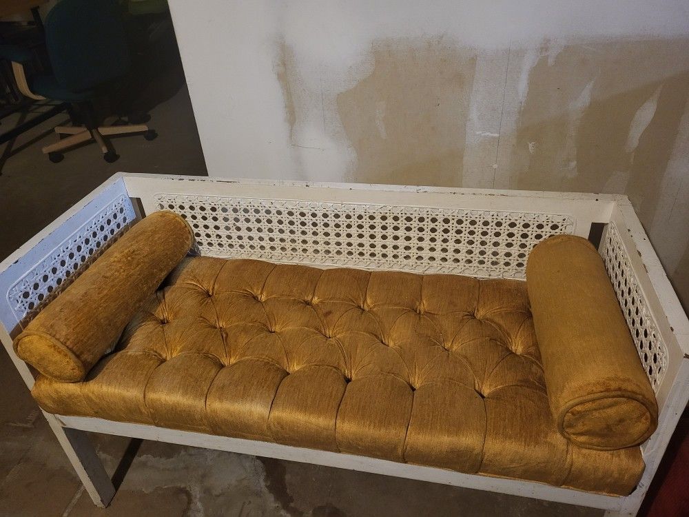 Gold N White Bench/Loveseat
