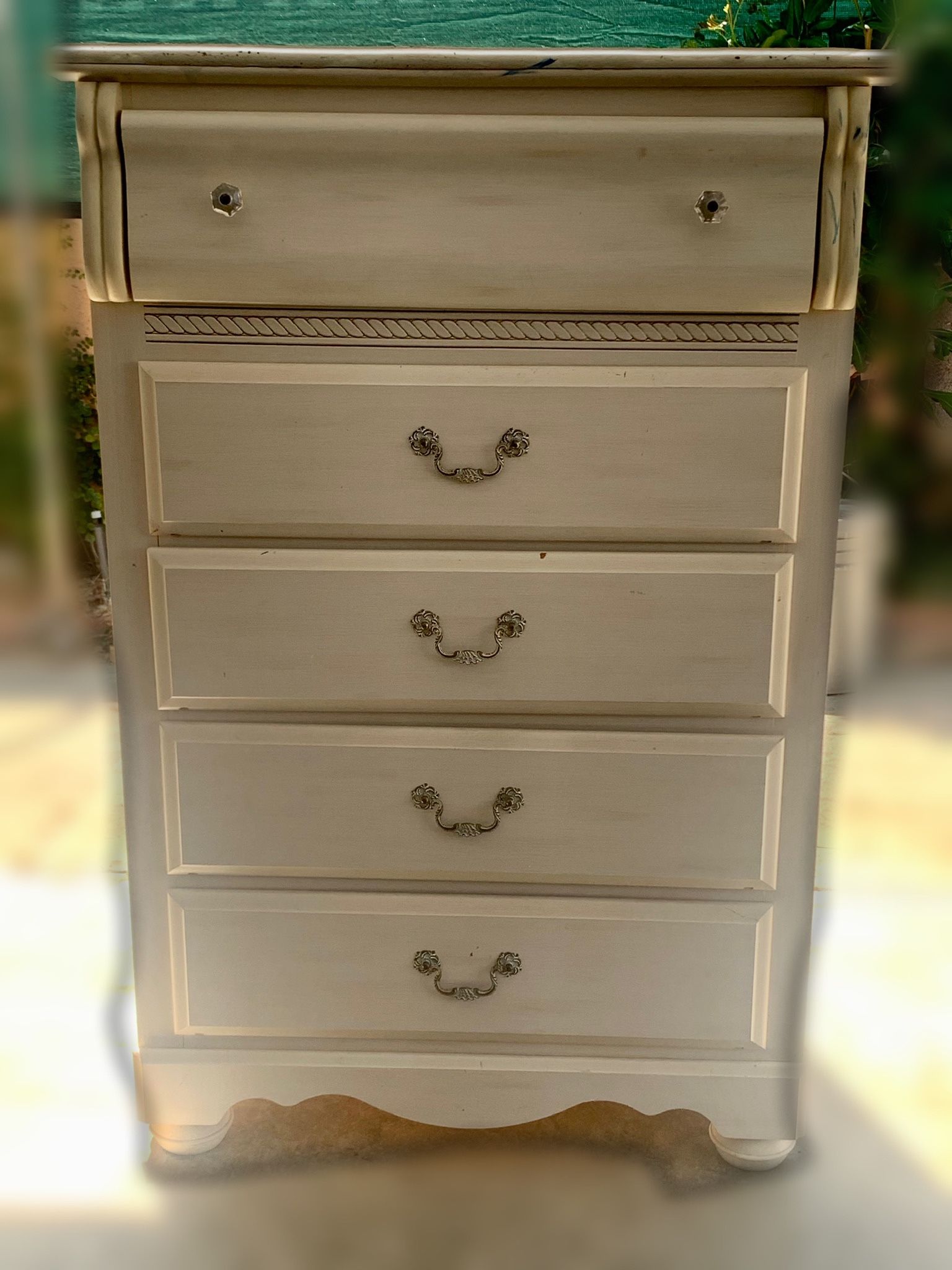 Vintage White Dresser and Matching Nightstand