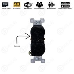 Hidden Surveillance Camera Wall Outlet, Spy Security Camera 