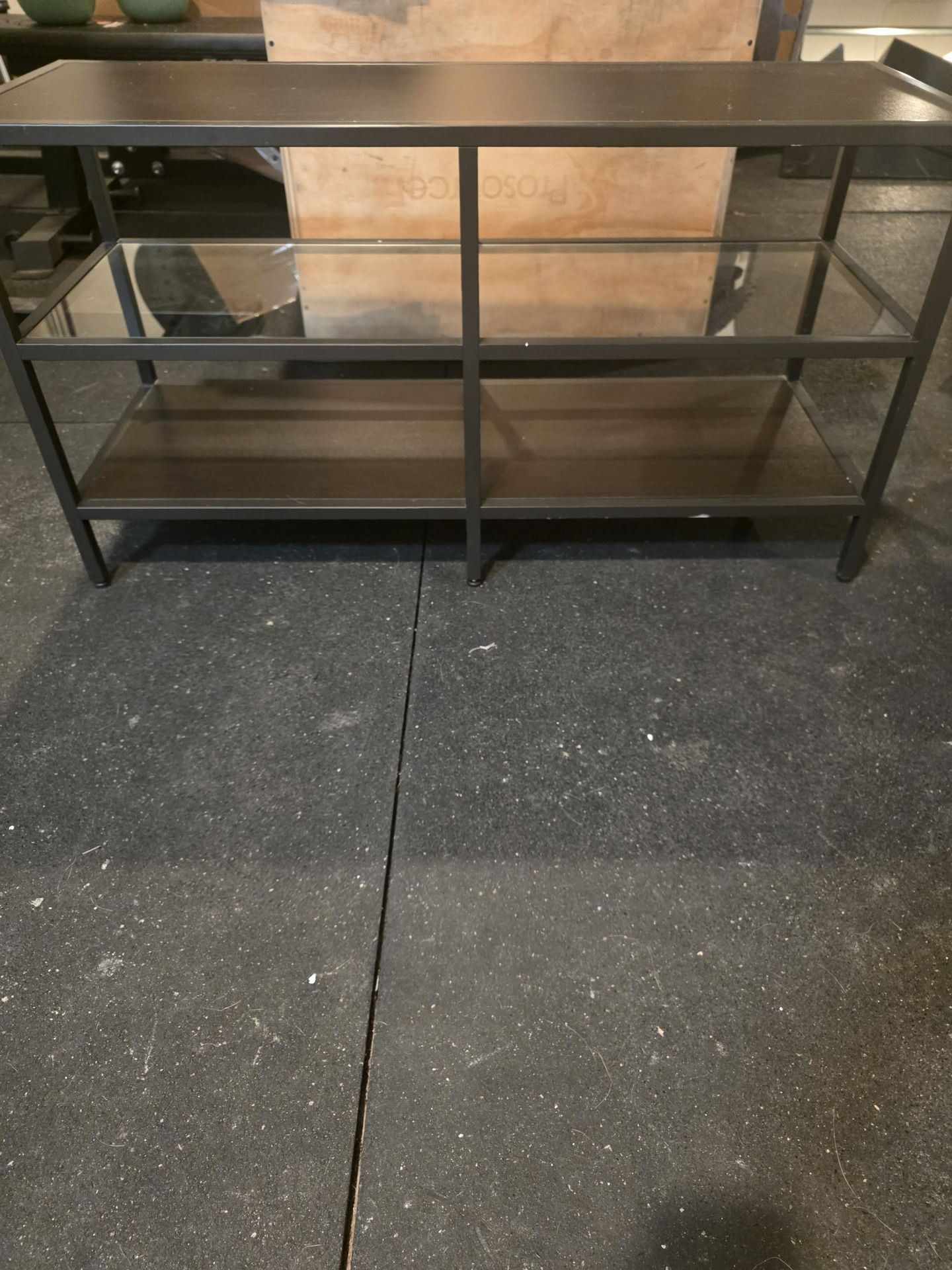 Black Metal + Glass Console Table