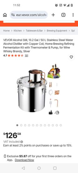 Alcohol still, beer wine maker 13.2g