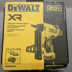 New DEWALT XR 20-Volt Lithium lon Cordless Concrete Nailer Model No. DCN890P2