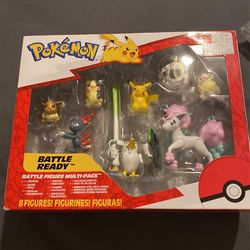 2021 Pokemon Battle Ready - 8 Figure Multi-Pack Pikachu Eevee Wooloo Vamper NEW