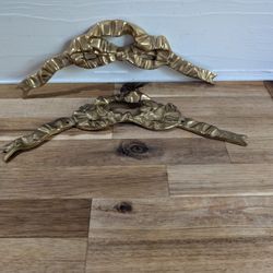 Vintage Brass Bow Wall Embellishments 