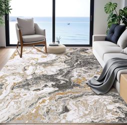 "NEW" Abstract Marble Area Rug  (9' x 12')