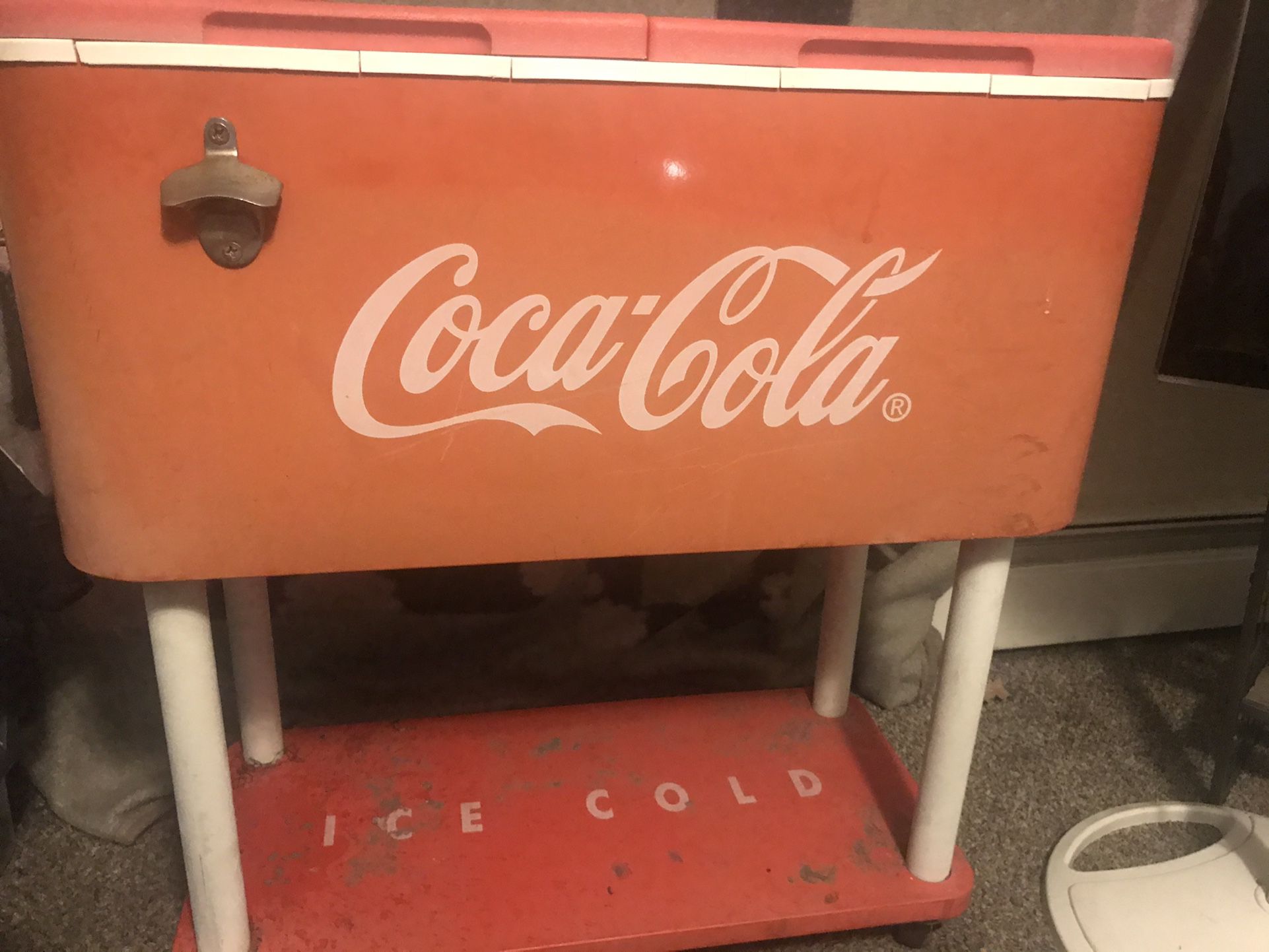 Antique Rolling Cooler Coca Cola Buy It Now Everything Original And Functions 