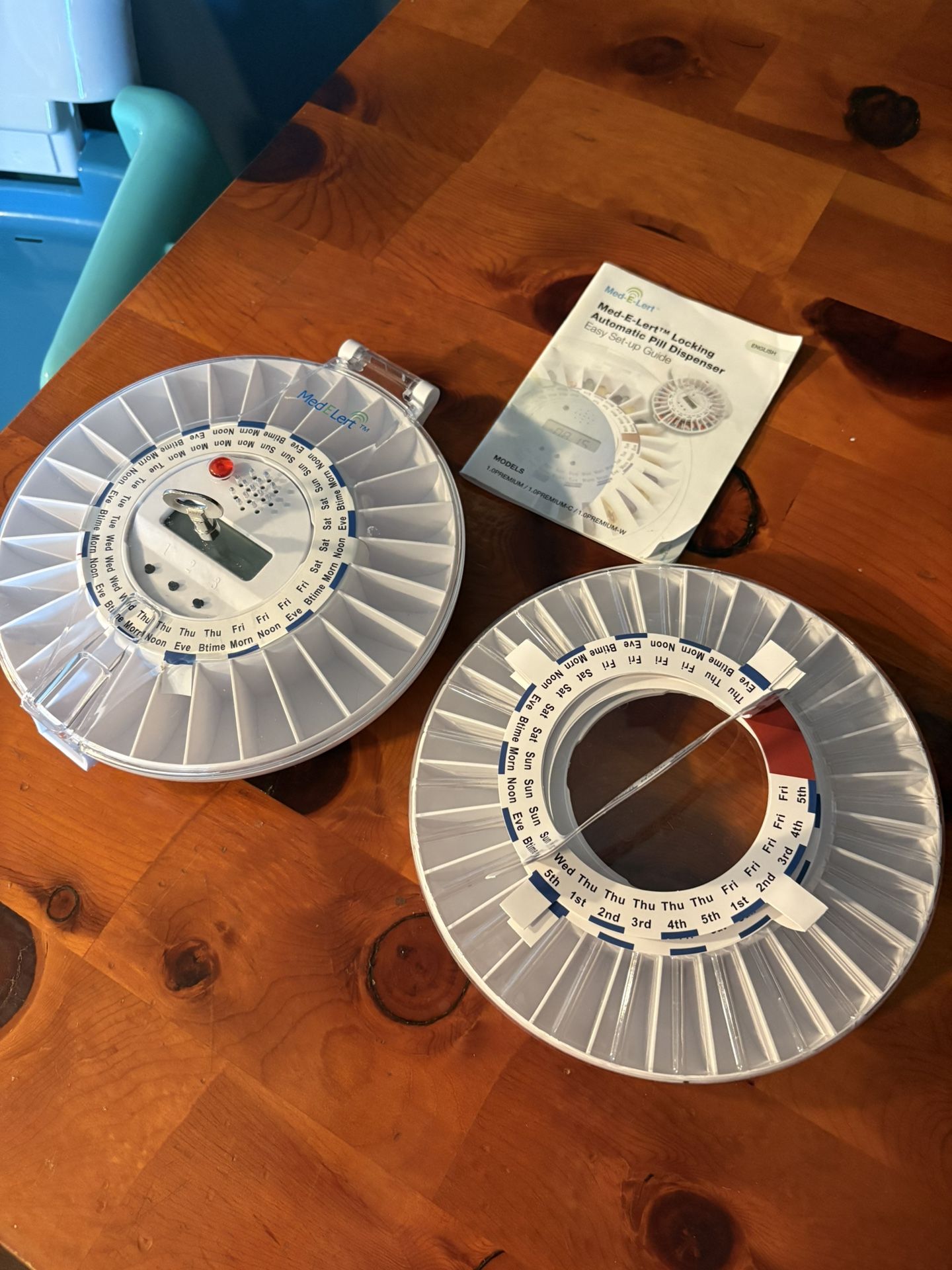 MED-E-LERT Automatic Pill Dispenser with Alarm and Key & Additional Accessories as Listed Below