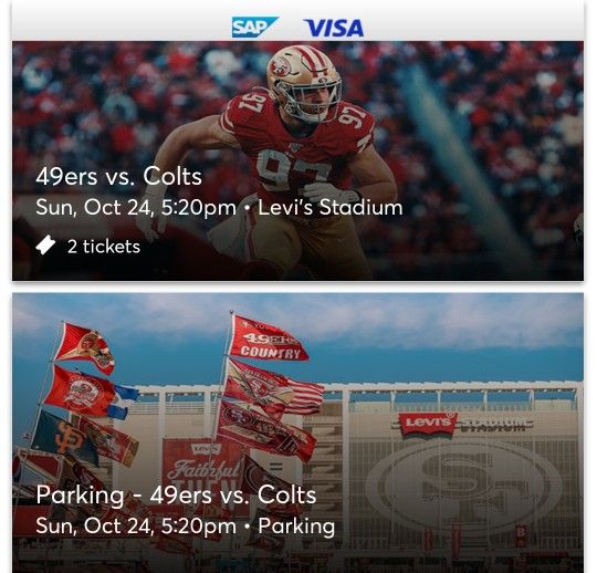 49ers Vs Colts 2 Tickets