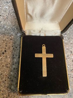 14k Gold Cross with etching