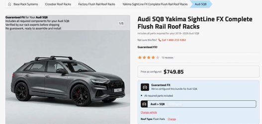 Flush Rail Roof Racks – Audi SQ8