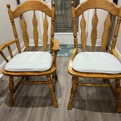 6 Solid Oak Dining Chairs