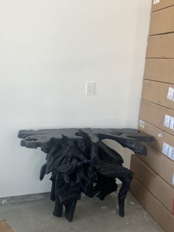 Real Wood Console Table Black