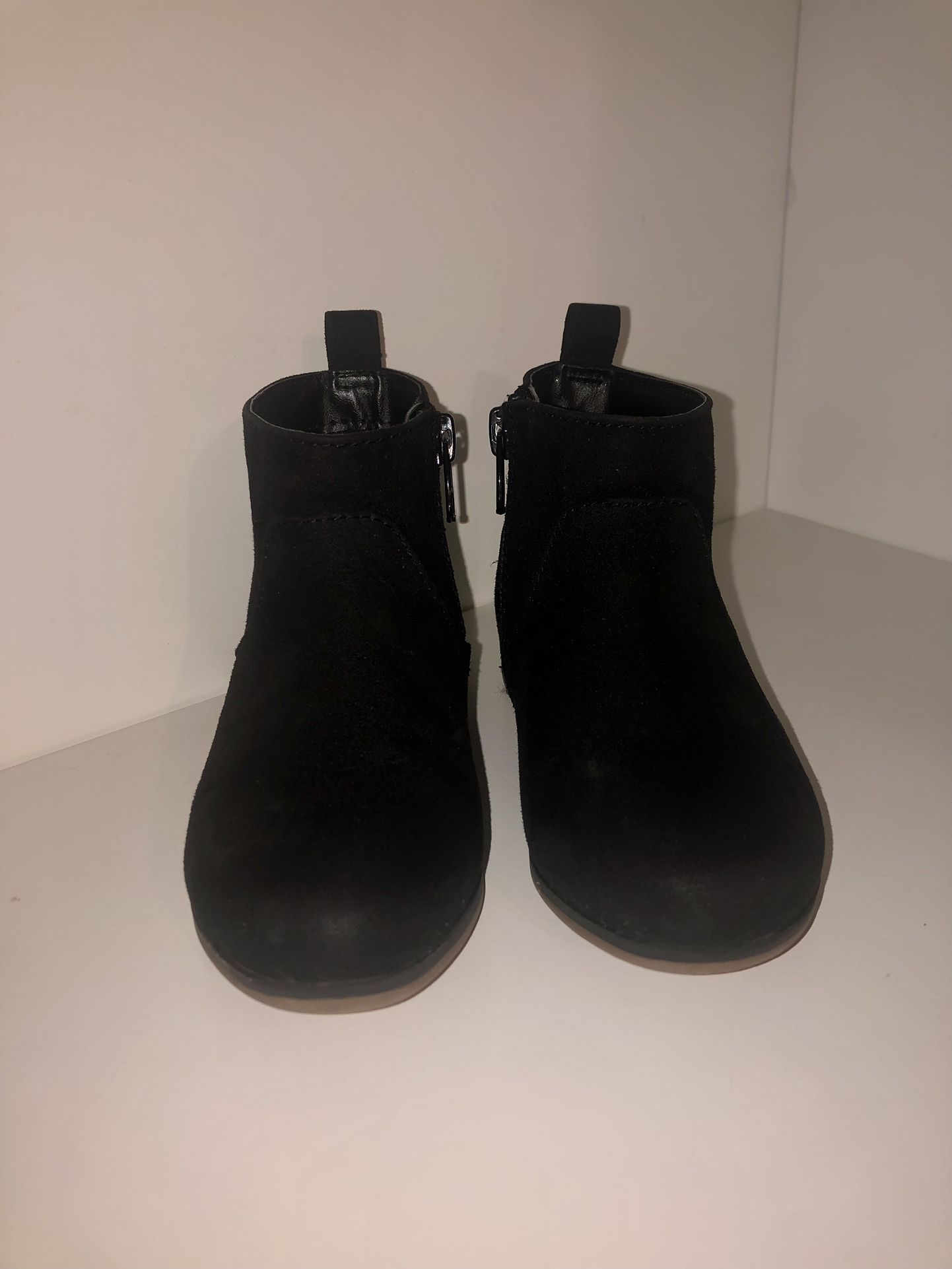 Girls Toddlers Onyx Side Zip Ankle Boots Black Sz: 8