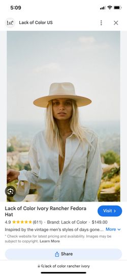 Lack Of Color Ivory Rancher Hat Small 55cm