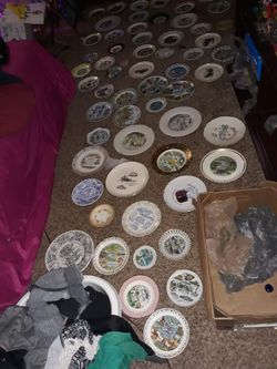 Antique plates 74 total
