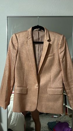 Rose Gold Metallic Blazer Top shop