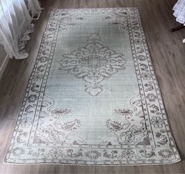 Turkish Oushak Rug - Neutral, Handmade Wool Blend