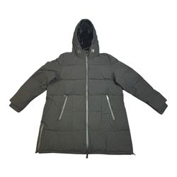 DKNY JEANS Hooded Parka Puffer Jacket Womens Size XXL Black