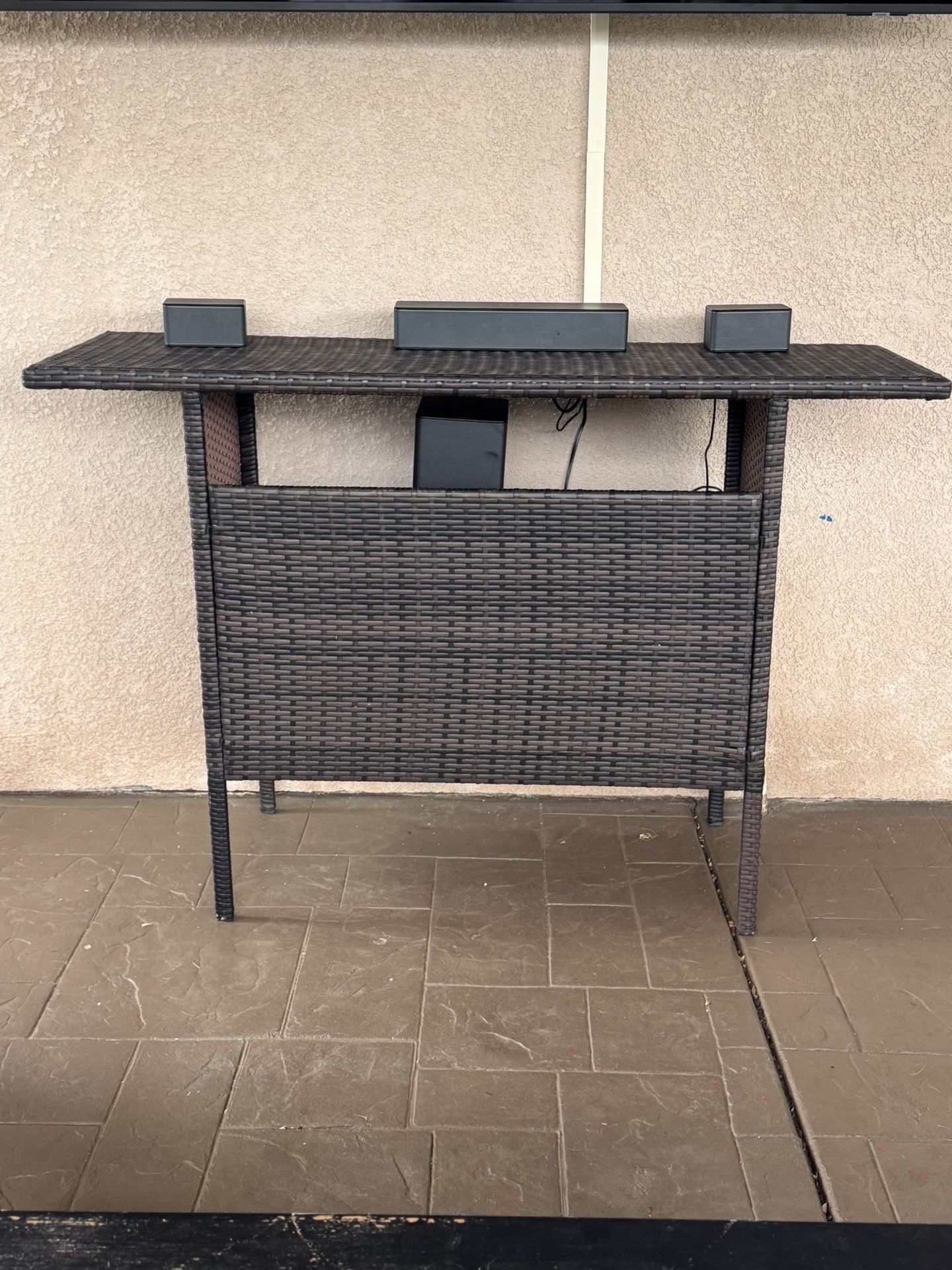 Outdoor wicker bar/buffet tables