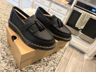 Dr. Martens Black Leather Tassel Loafers
