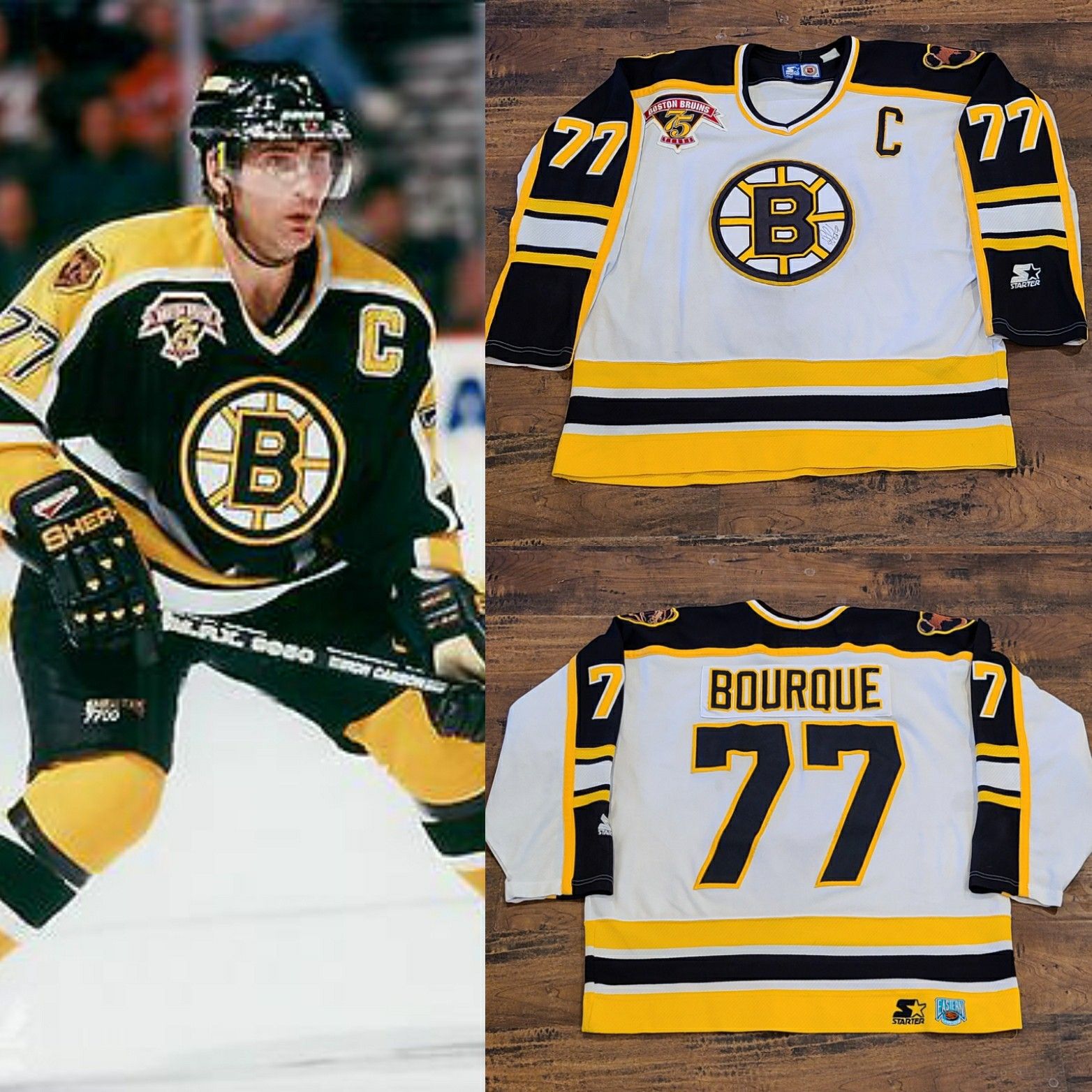 Boston Bruins Bourque jersey signed nike celtics patriots redsox starter CCM