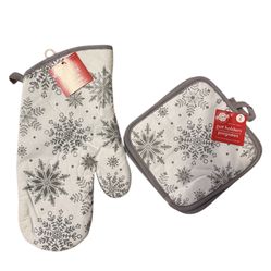 2 Pot Mats + 1 Oven Mitten Set, New