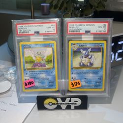 PSA 10 1st Edition Squirtle & Wartortle (German Pokémon)