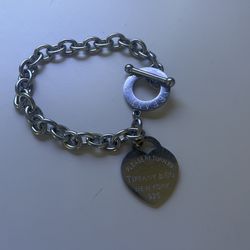 Tiffany & Co.,Heart Tag Toggle Bracelet, Sterling silver,medium