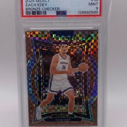 Zach Edey Select Bronze Checker /49 PSA 9 - $35
