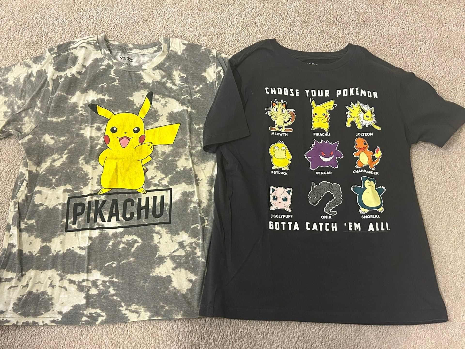2 Pokémon Tshirts - Kids size L and XL