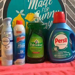 2-Detergent 84oz 1-dish Soap 40oz 1-windex Foam 1-Febreze Spray All For $20