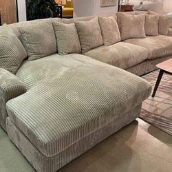 Sectional, Modular, Ultra-Plush Corduroy Fabric Deep Seats, Reversible, Lounge, Free Delivery