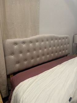 Queen linen beige headboard