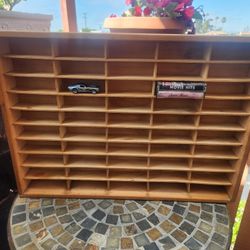 Vintage Aztec Wooden Rack 100 Cassettes Display 