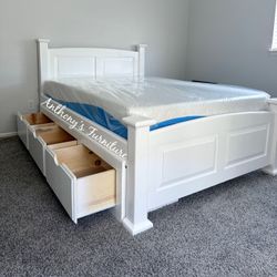 New Full Bed With Drawers And Mattress