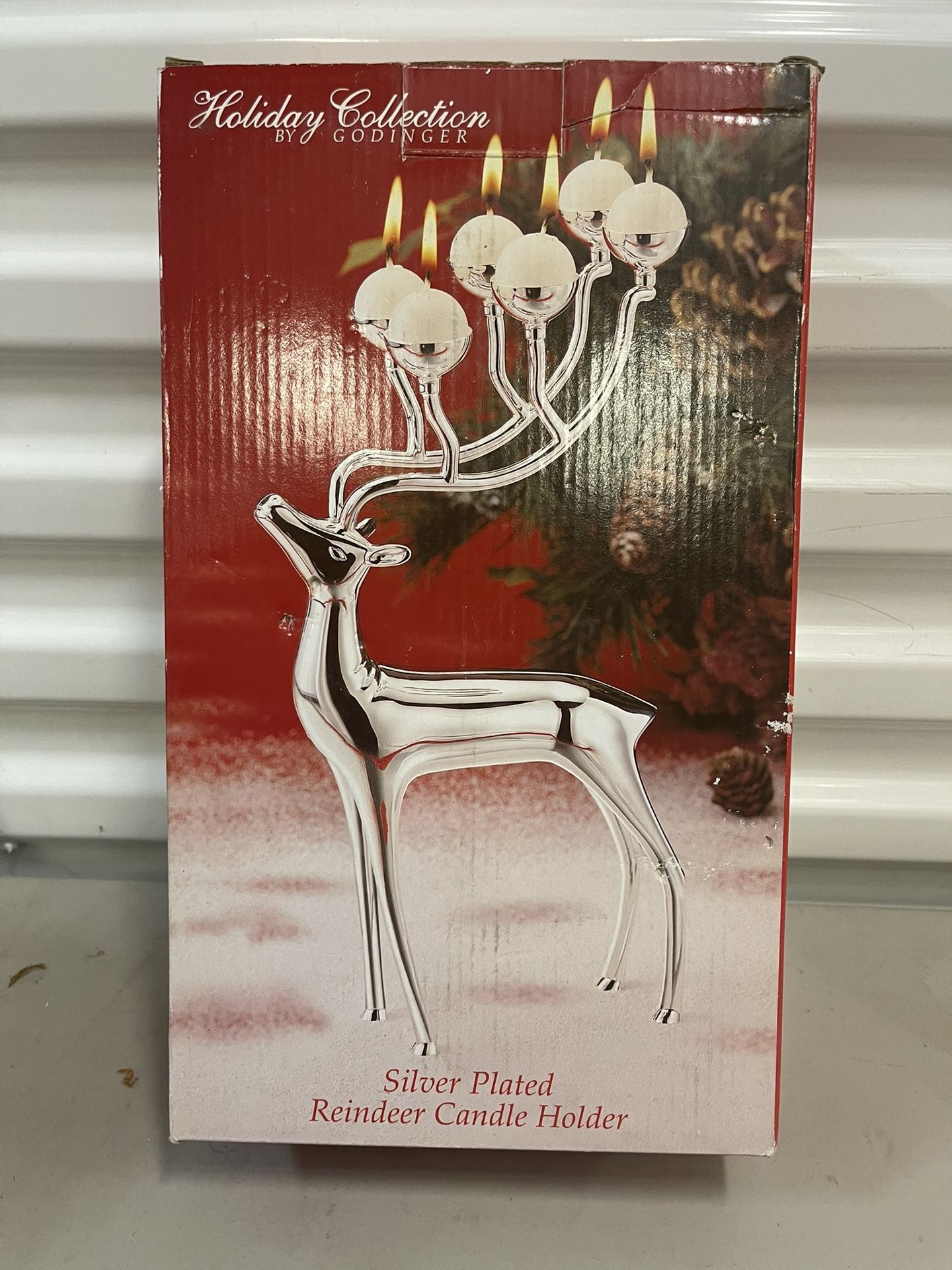 Godinger Silver Plated Reindeer Candle Holder