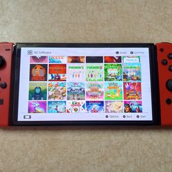 NINTENDO SWITCH OLED (MODDED) with Over 120 Games Mario Wonder,Princess Peach,Mario 3D World,Mario Deluxe,Pokemon,Zelda and More