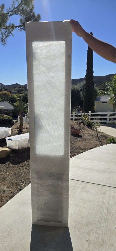 White Glass Sliding Door (Doggy Door) 