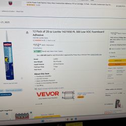 2 Cases Of Loctite Pl300 Foamboard Glue 28oz