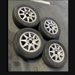 4 — 185/60r14 Stock Nissan 240sx Wheels Rims Tires!!!!!!!!!