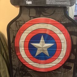 2piece Rubber Captain America Floor Mats New