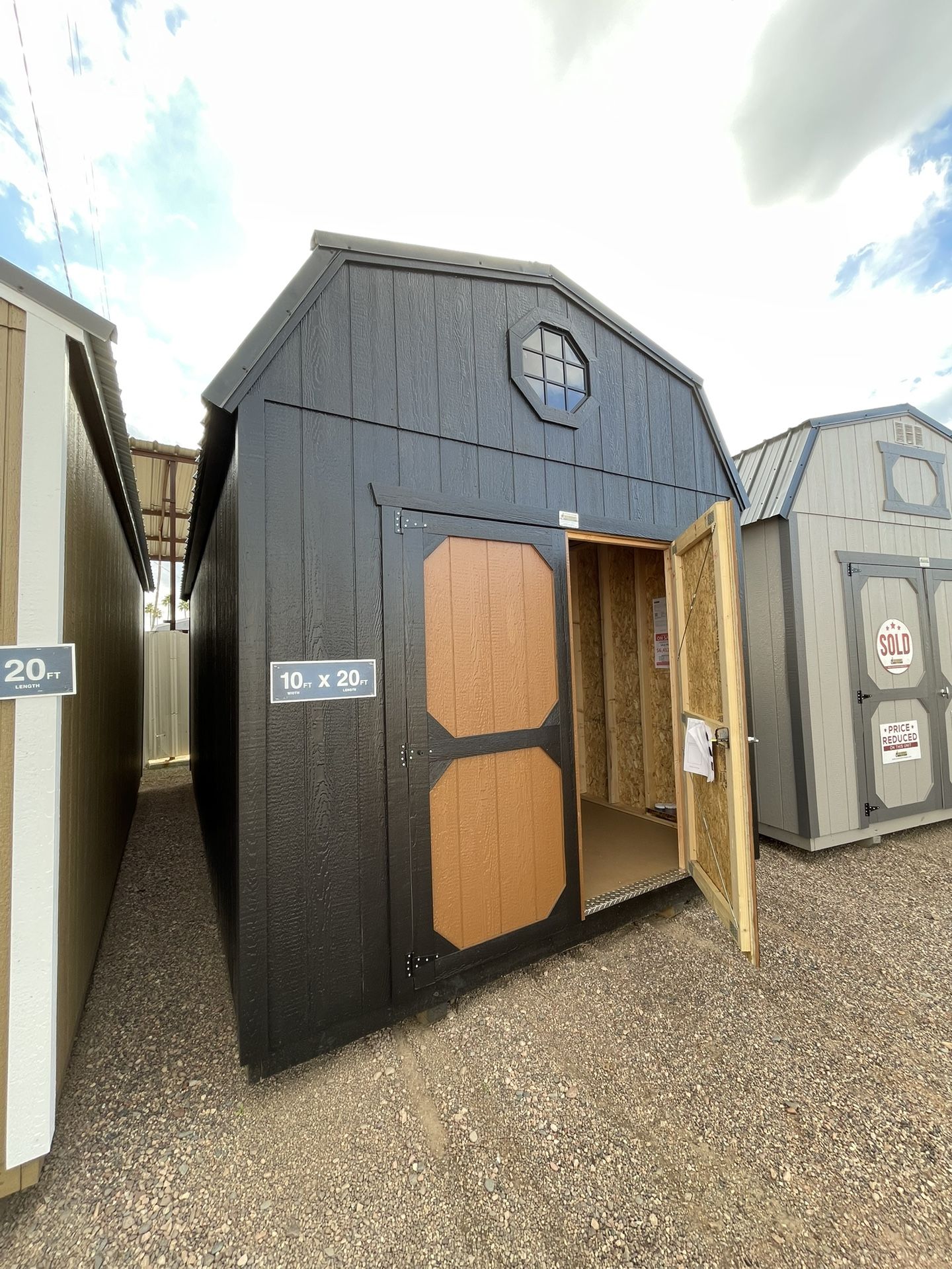 Black 10x20 Lofted Storage Shed