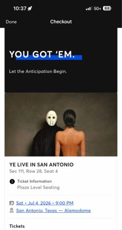 Ye Kanye West Ticket