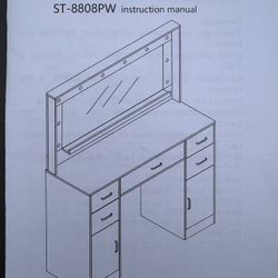 Vanity Desk Makeup Table with Mirror and 10 Lights, 45.” 
