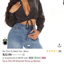 Black Crop Top Shirt