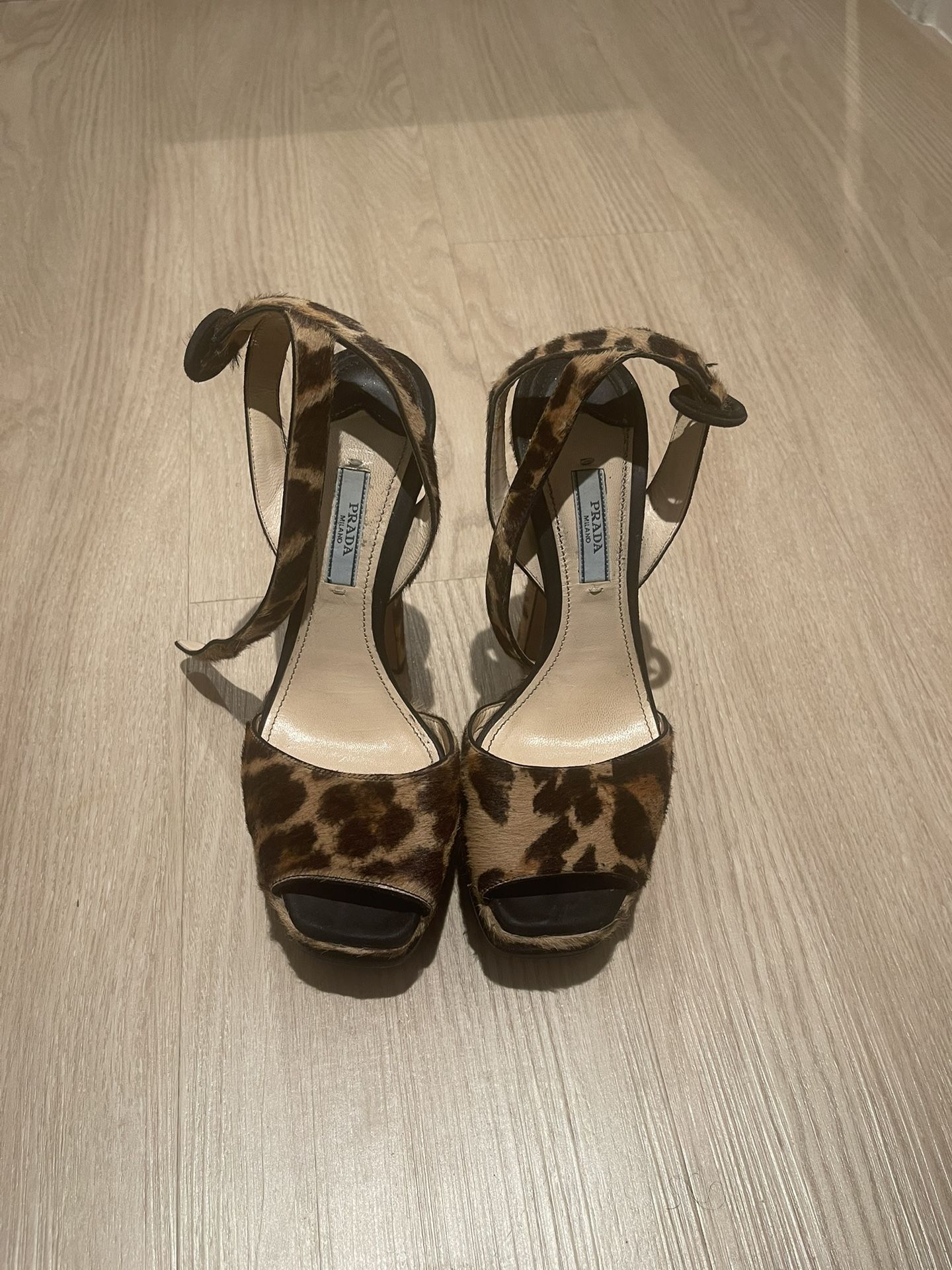 Prada Leopard Print Platforms - Size 7 (37)