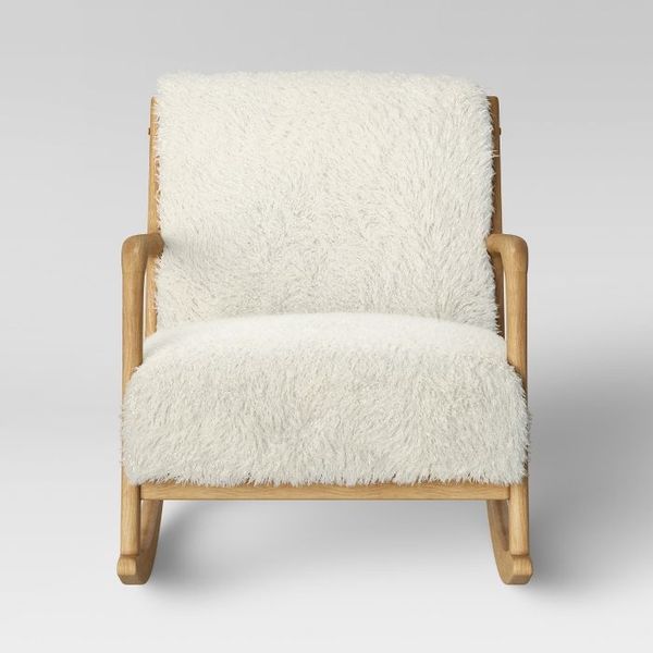Esters Wood Arm Chair Sherpa White - Project 62™ Upholstered rocking
